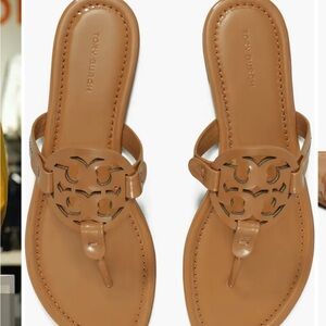 Tory Burch Tan Sandals with Medallion Design